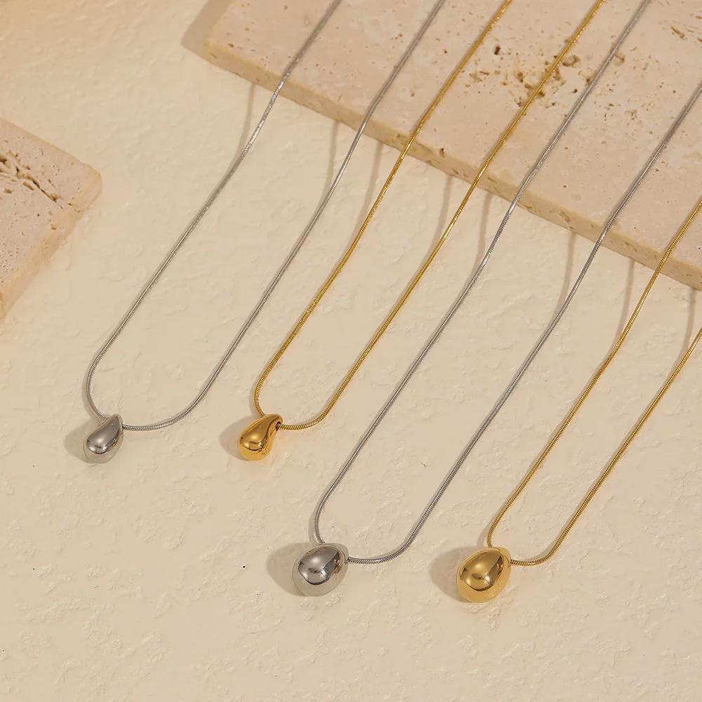 18K Edelstahl Wassertropfen Schlüsselbeinkette - Schlicht, Vielseitig, Nicht Verblassend, Damen Ins Stil