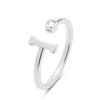 Ring - LUXENTER - Alphabet - Sterling Silver 925 - Brilliant Zirconia - Rhodium-plated Finish