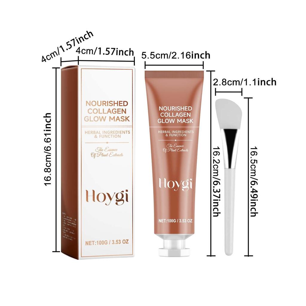 Maschera viso peeling e lacrimazione al collagene da 100 g. Maschera per il viso idratante, idratante e rassodante per la pelle con pennello per maschera facciale