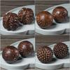 1Pair Sandalwood Handheld Ball Relief Walnut Handheld Ball Massage Exercise Healthcare Plaything Hand-Worn Ball