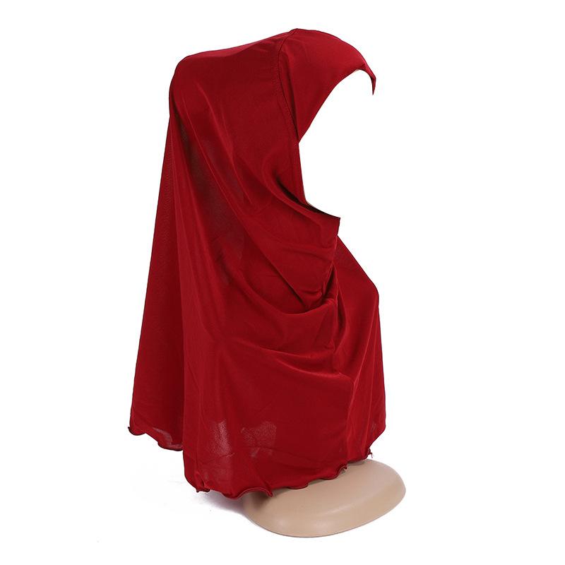 Muslim Scarf Big Girls Plain Hijab Hats Islamic Headscarf Hat Amira Pull On Headwrap Beautiful 10 Years Girl Scarf