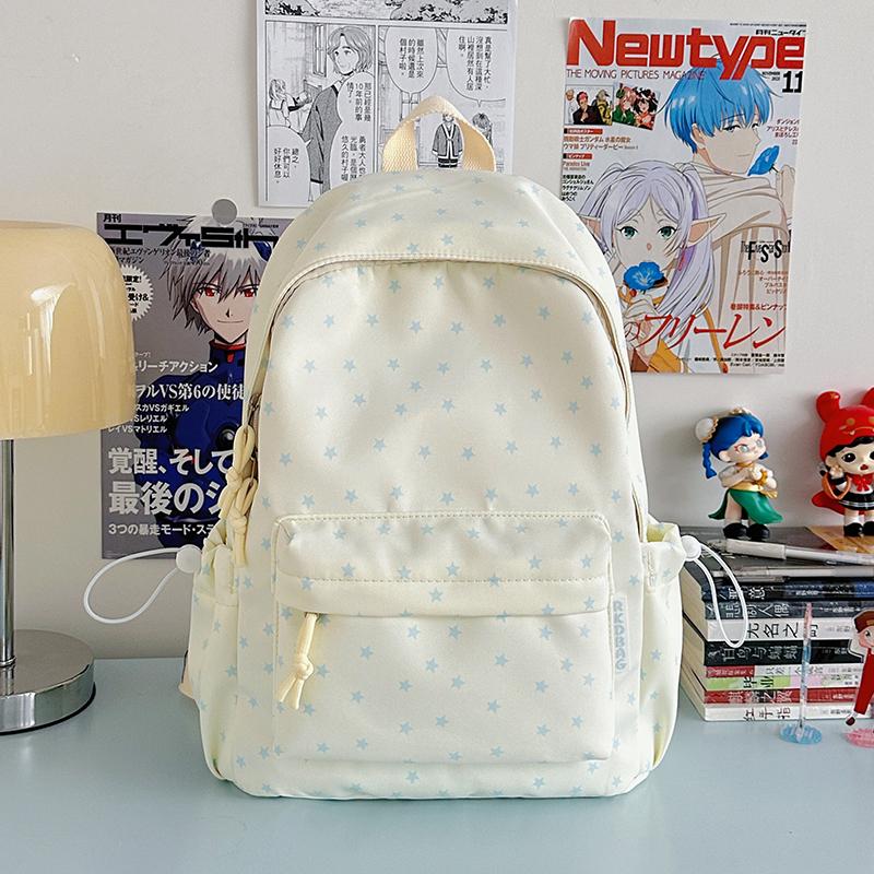 Star Print Backpack Student Schoolbag Large Capacity Women's Backpack