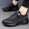 Men's Shoes New Rotating Button Men's Casual Shoes Black Commuter Shoes Platform Non-slip Outdoor Sports Shoes Men