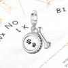 DIY Sparkling Paw Print Charm Beads for Pet Cat Dog Bracelets Jewelry Gifts Accessories