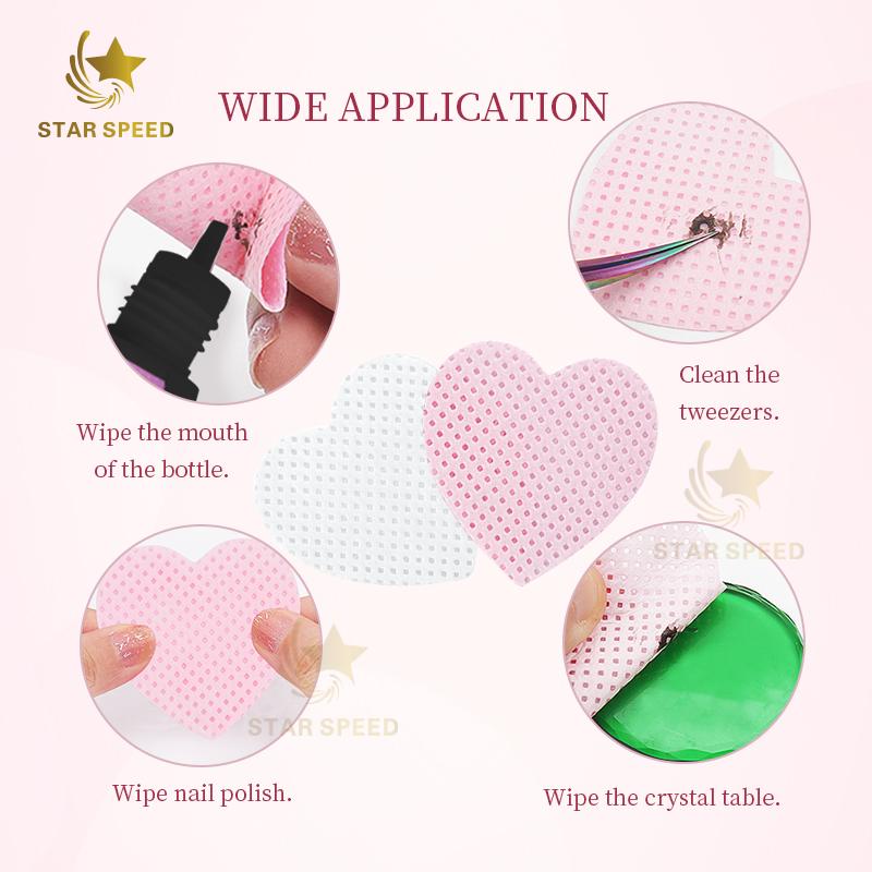Lash Extension Lint Free Soft Pink Lash Adhesive Wipes Eyelash Glue Remover Cleaning Cotton Pad With Plastic Box Wipes