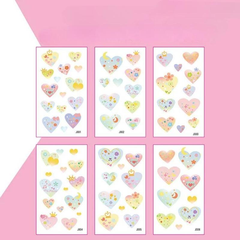 6Pcs/set Kids Space Themed Temporary Tattoos Fantasy Planet Designs Fun Preschool Party Favors Stickers