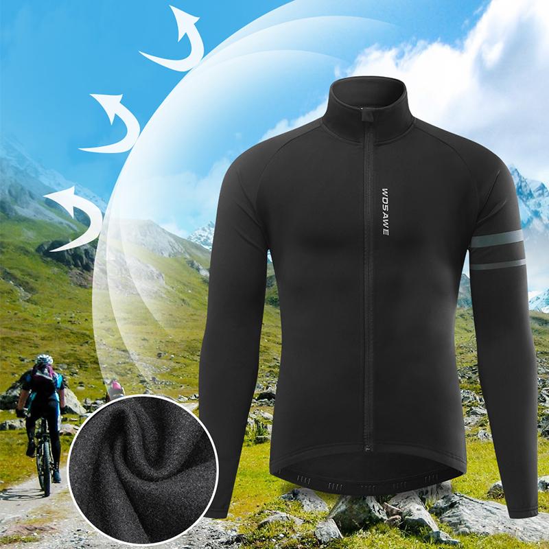 Cycling Sets WOSAWE Mens Winter Thermal Jacket Pants Gel Padded