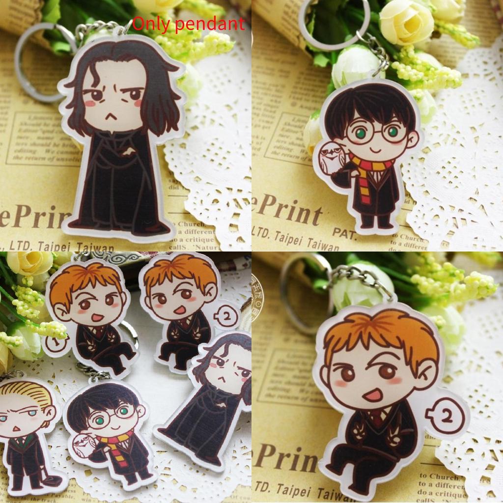 Cartoon Harry Potter Snape Malfoy George Bill Movie Character Pendant Keychain For Gift Giving And Travel Souvenir