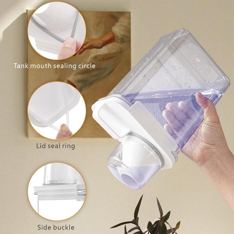 1100/1800/2300Ml Refillable Laundry Detergent Dispenser Empty Tank for Powder Softener Bleach Storage Container with Labels