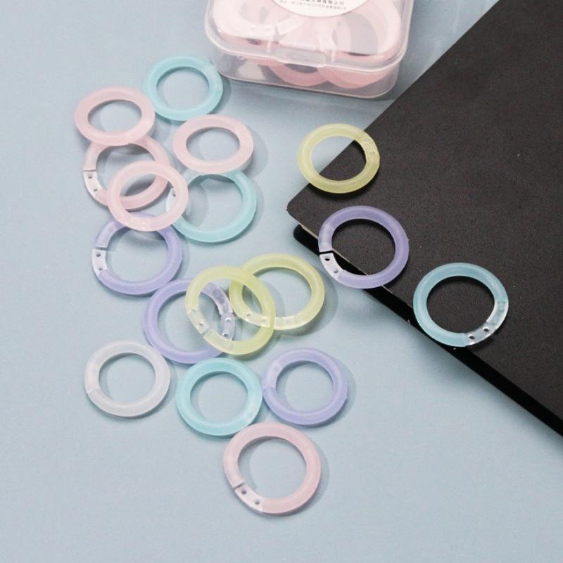 20pcs/box Colorful Loose Leaf Binder Rings Plastic Detachable Binding Buckles DIY Notebook Office File Organizer Accessories