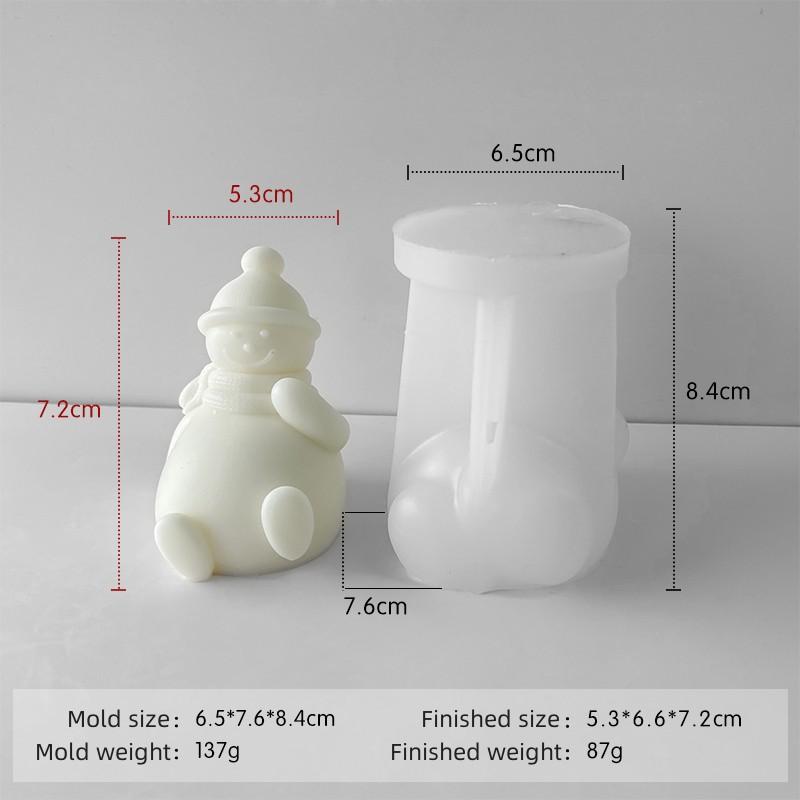 Christmas Snowman Silicone Mold DIY Scented Candle Plaster Resin Ornaments Mold Handmade Soap Candle Making Supplies
