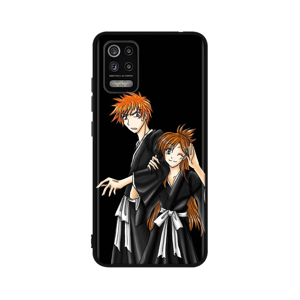 DT31 Bleach Anime Hülle für iPhone 16 15 Plus 14 13 12 11 Pro 8 7 6S 6 SE 5S X XR XS Max Realme C30 C33 C31 9I Huawei P30 Schwarz Weiche Hülle