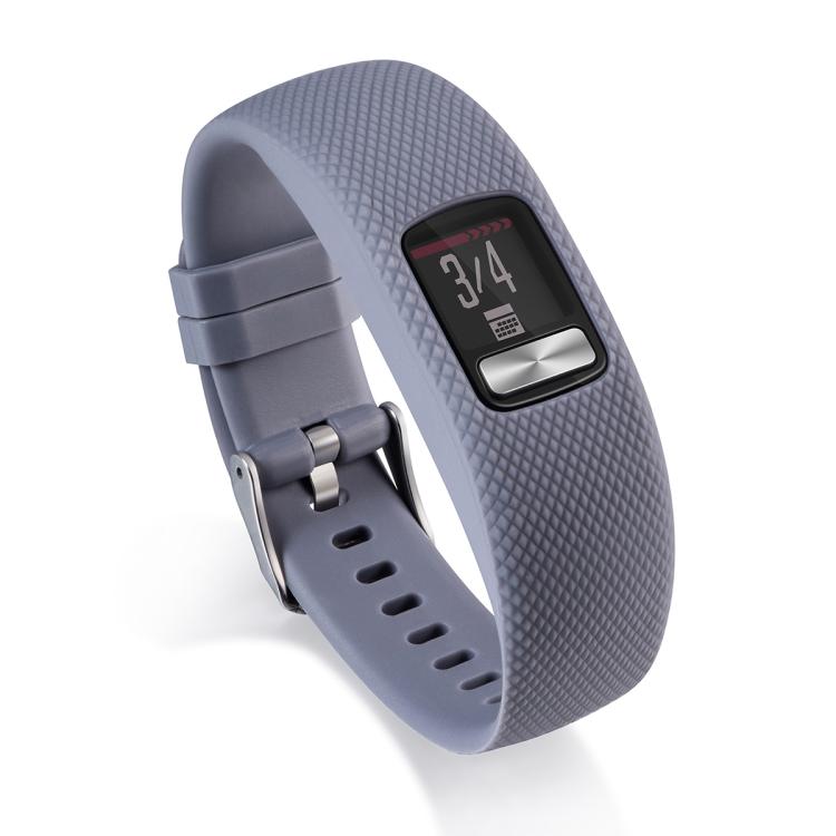 Pro Garmin Vivofit 4 xDfind Stříbrná přezka Silikonový sportovní řemínek