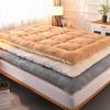 Soft Lamb Cashmere Tatami Mattress - Foldable Single/Double Bedding Topper, Thick Warm Mat with Straps for Bedroom