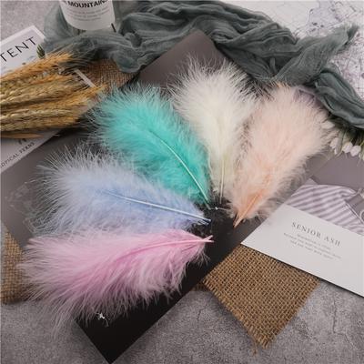 10-15Cm Fluffy Turkey Feathers Hard Stick Colorful Marabou Plume Wedding Party Decoration Jewelry Creation Accessories