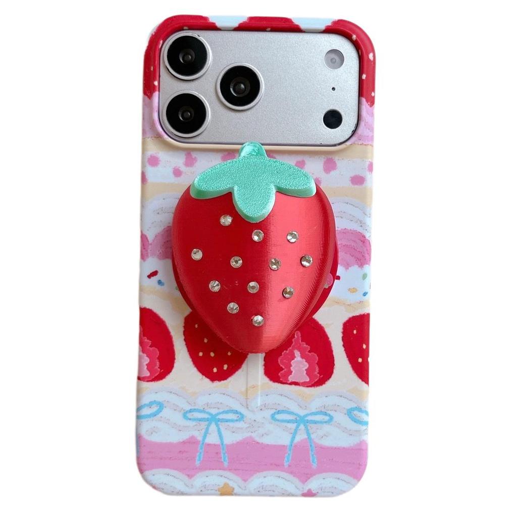 Strawberry Stand Magnetic Phone Case for iPhone 17 Pro Max, 16 Pro, 15th Gen - Full Protection