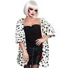 Schwarz-Weiß gepunkteter Kostüm-Schal Plüsch zum Überwerfen Schulterwickel für Halloween Cosplay Bühnenparty 155 x 42 cm