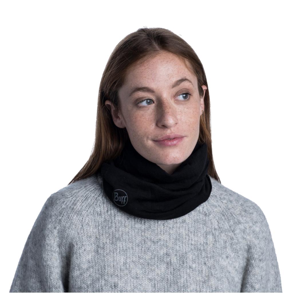 Buff Merino Midweight Tube Scarf, Unisex black Neck warmer