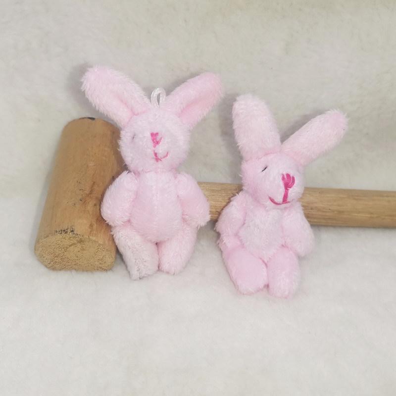 Mini Jointed Rabbit Pendant - 6cm Long-Haired Plush Toy for DIY Jewelry, Gift Boxes, Clothing Accessories