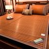 Bamboo Ice Silk Summer Cooling Mat: Foldable Double-Sided Mat for Dormitory or Home, 1.8m