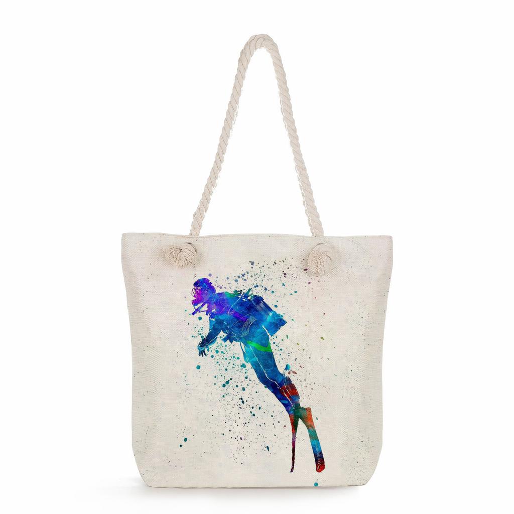 Gymnastics Print Thick Rope Single-shoulder Beach Bag  7248