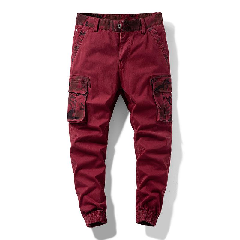 

Overalls men s outdoor sports pants casual loose men s trousers trendy pants men s high-end men s clothing 38 рожевий червоний колір