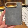 Luxury Lambskin Leather Hinge Protection Matte Phone Case For iPhone Duo Matte Thickened Shockproof Protection Soft Back Cover