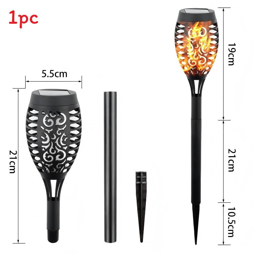 Solar Flame Torch Light With 12 Led For Garden And Patio Outdoor Decor