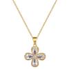 Zircon Lucky Grass Light Luxury Temperament Gorgeous Full Diamond Necklace Female Versatile Collarbone Chain Titanium Steel Chain