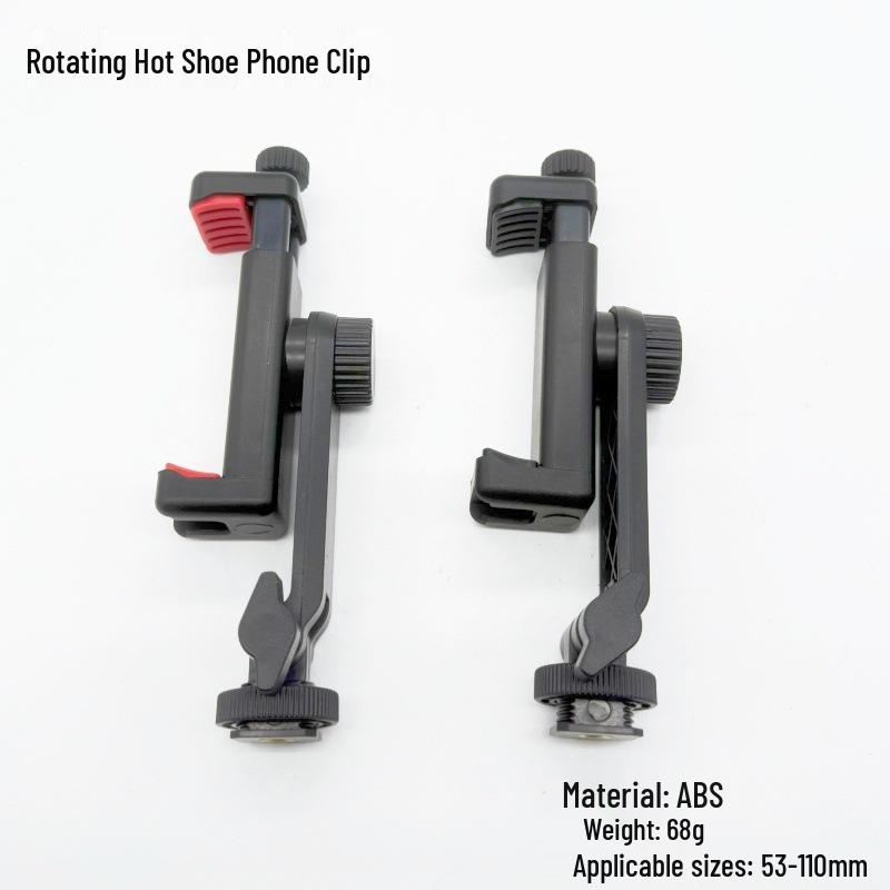 Multifunctional DSLR Tripod: Rotating Phone Clip & Cold Shoe Mount for Live Streaming