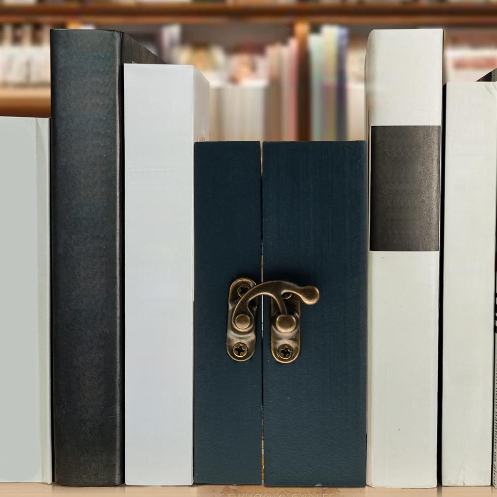 Mini Anxiety Bookshelf, Wood Shake Bookshelf Shake Miniature Book Library with 60Pcs Miniature Books Stress Reliever Bookshelf