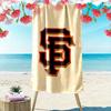 "Black and Orange SF Monogram Design" Patterned beach towel quick dry perfect for travel outdoor sports jogging the beach and swimming