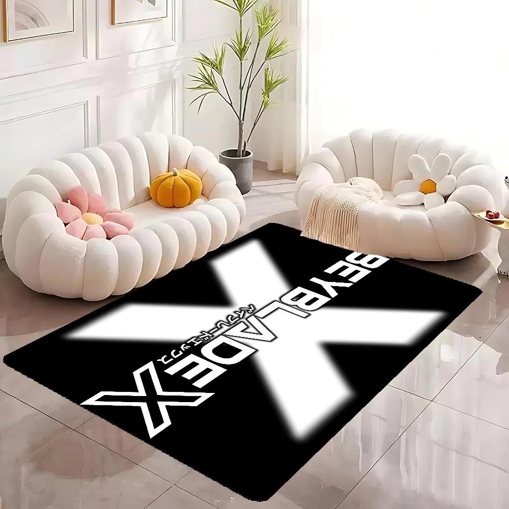  B-Beyblade X Logo Room Mats INS Style Soft Bedroom Floor House Laundry Room Mat Anti-skid Household Carpets