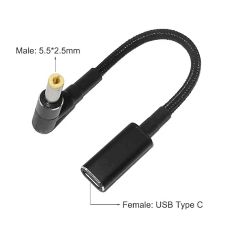 10Pcs Type C Female to 7.9x5.5 7.4x5.0 4.5x3.0 6.5x4.4 5.0x3.0 4.0x1.7 5.5.x1.7 5.5x2.5 3.0x1.1mm Male PD100W Cable