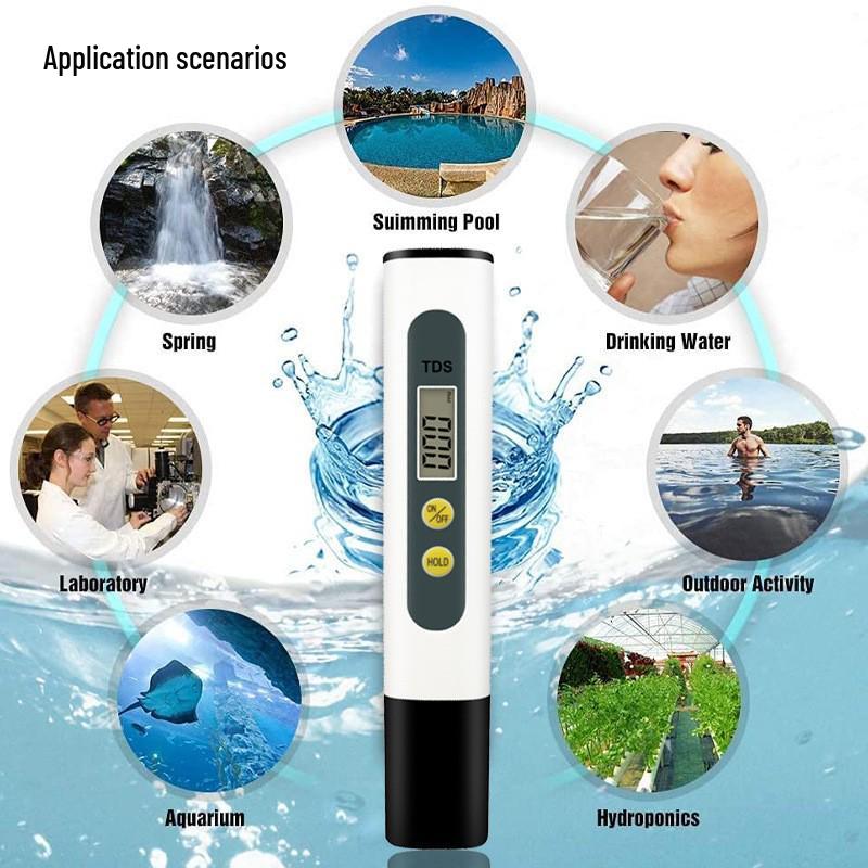 Pluma Medidora de TDS de Agua de Alta Calidad para Uso Doméstico – Detector de Calidad del Agua de Dos Botones