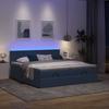 Ottoman Bed with Mattresses & LEDs Blue 180x200 Cm Fabric