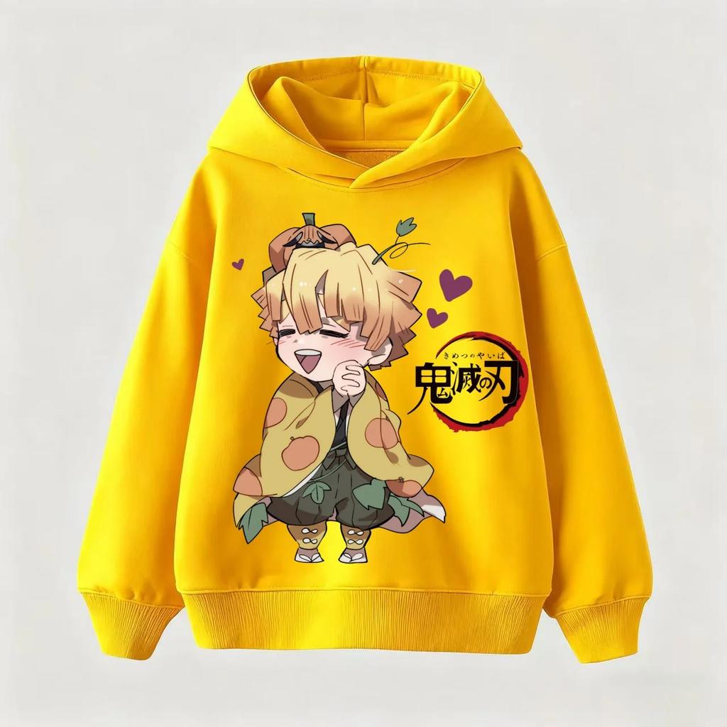 Kinder-Hoodie Herbstmode Lässig Demon Slayer Warmer Hoodie Anime-Print Sportbekleidung für Kinder Jungenkleidung