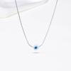 Women's Trendy Evil Blue Eye Pendant Necklaces Gift, Gold Color Stainless Steel Thin Chain Necklace Eyes Amulet Pendant Collar