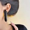 Exaggerated Black Resin Water Droplet Earrings For Women Vintage Metal Large Geometric Personality Earrings Jewelry Accessories