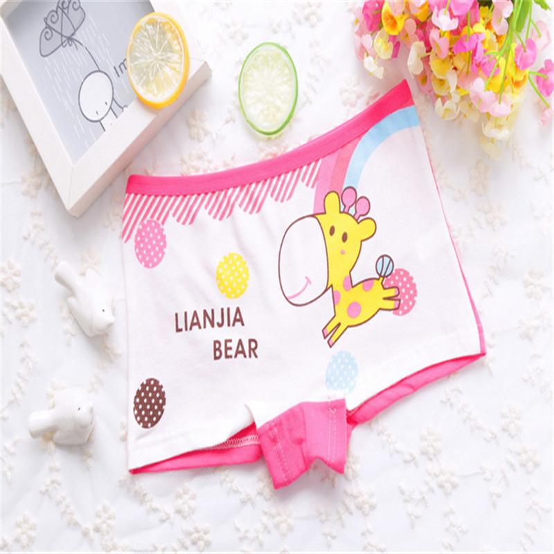 4pc/lot Girls Cotton Underwear Boxers Pant Soft Comfortable Cute Girls Underwear 2-10years