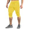 Men's Summer Color Shorts Men's Elastic Waist Sports Loose Casual Quarter Pants