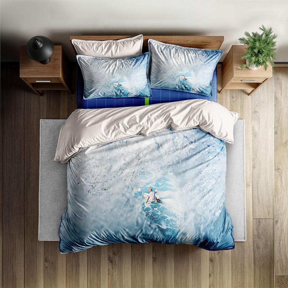Turquoise Water Surfing Summer Customized Duvet Cover Set Uk Single Double Queen Us Twin Full King Size Among Bed Linen Set