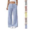 Women's Striped Wide Leg Pants with Elastic Waist and Pockets, Casual Flattering Straight Fit
