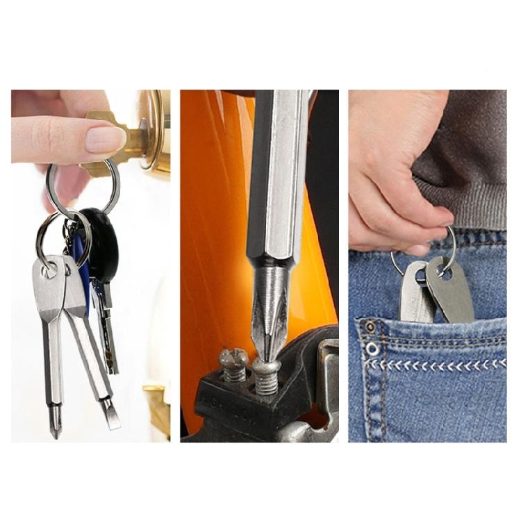 Portable Screwdriver Slotted Screwdriver Cross Shaped Small Screwdriver Keychain