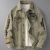 Men's Trendy Embroidered Denim Jacket - Casual Spring/Autumn Fashion Workwear