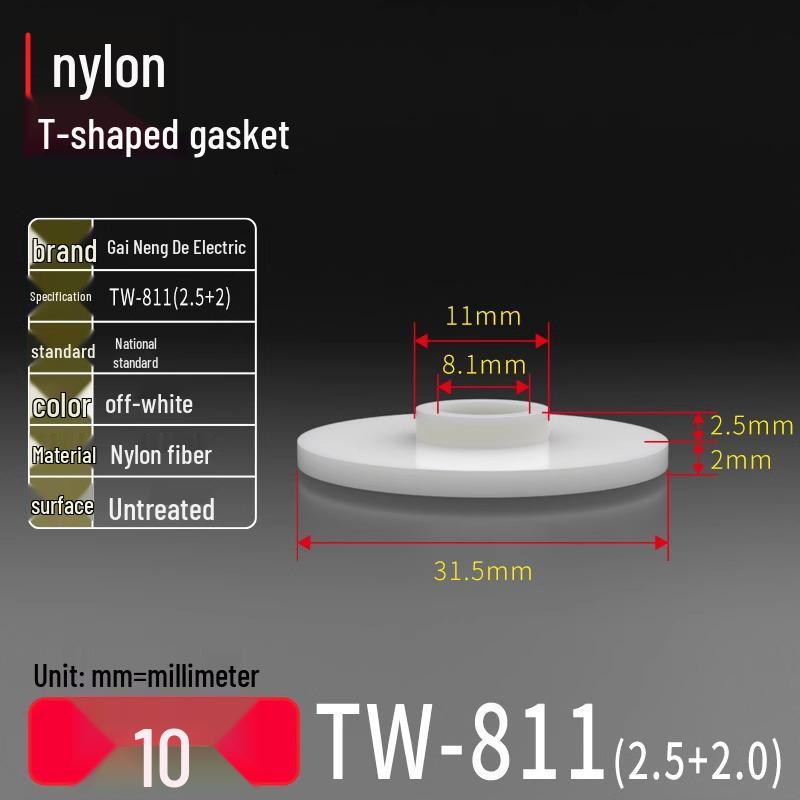 T-Shaped Nylon Gasket Ring Screw Shaft Sleeve with Concave-Convex Insulation Pad M2
