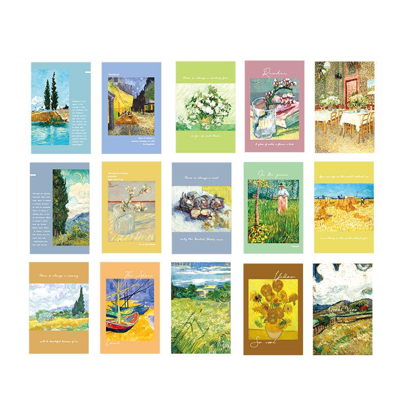 

15 шт. всемирно известная картина открытка Ван Гог Матисс Моне картина маслом поздравительные открытки модные канцелярские принадлежности Van Gogh A