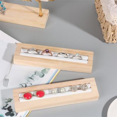 Wooden Ring Display Stand Jewelry Display Ring Organizer Vintage Ring Holder  Girls Women