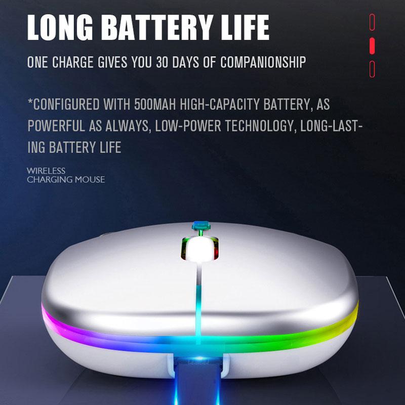 Souris Sans Fil Bluetooth 5.0 Avec Lumière RGB Rechargeable par USB Pour Ordinateur Portable PC Macbook Souris Gaming 2.4GHz 1600DPI