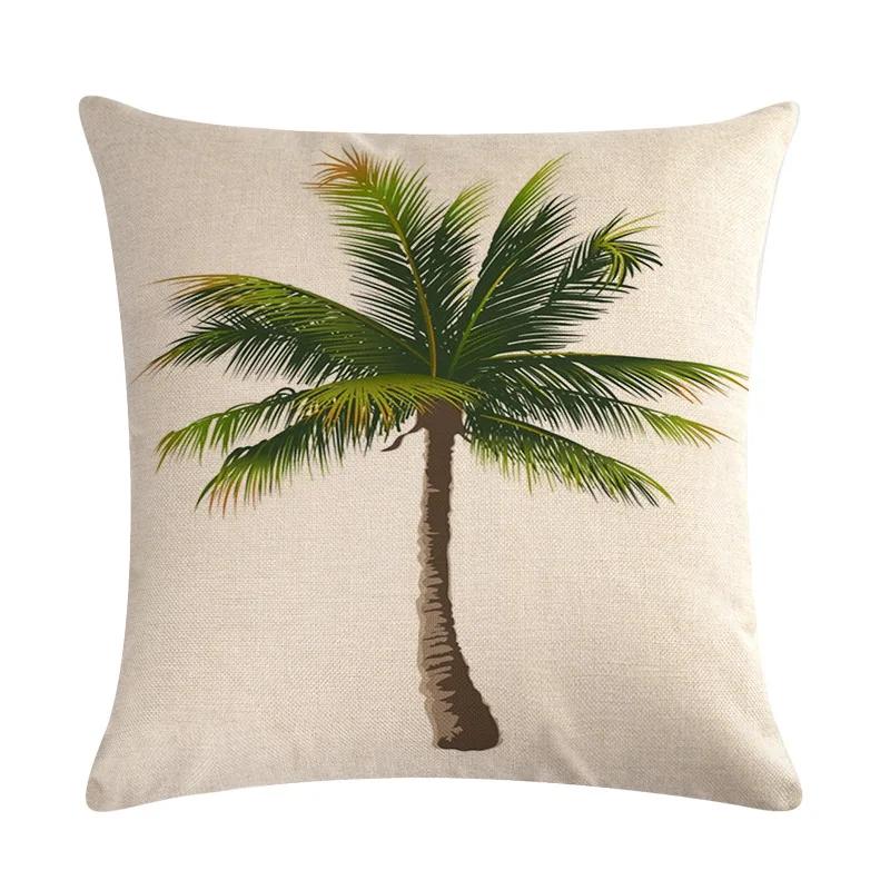Tropical Rain Forest Banana Tree Coconut Tree Linen Pillowcase Office Sofa Leisure Decoration Cushion Cover